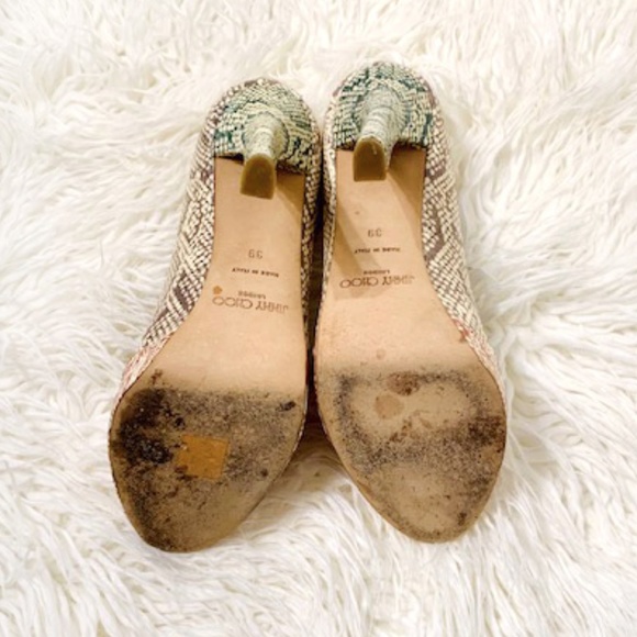 JIMMY CHOO Embossed Snakeskin Platform Pumps - Picture 6 of 7